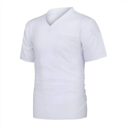 Vista 7 de Muscularfit Mens Short Sleeve Shirts Stylish Casual V Neck Plain Summer Tee Slim Regular-Fit Light Weight Basic Muscle Shirt