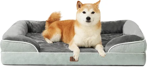 Vista 63 de EHEYCIGA – Cama ortopédica impermeable para perros pequeños, de espuma viscoelástica tipo caja de huevos, con bordes elevados y base antideslizante