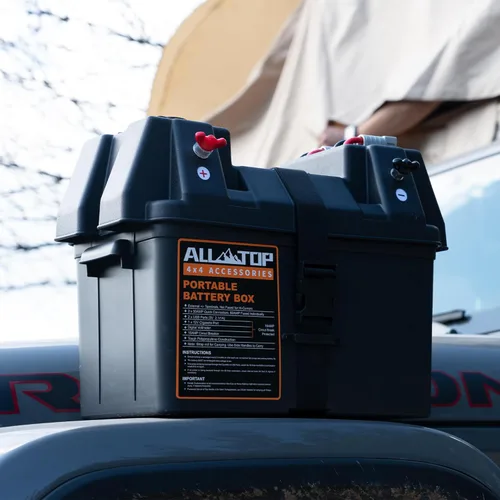 Vista 7 de Caja de Batería Inteligente ALL-TOP, Estuche Marino de 12V con Conectores de 50AMP, Múltiples Puertos y Interruptor de Circuito para Motor