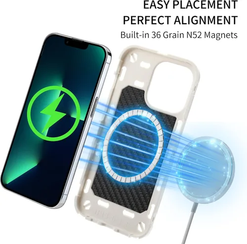 Vista 5 de MARKILL Funda magnética para iPhone 13 Pro Max, compatible con MagSafe, protección de grado militar, color azul hielo