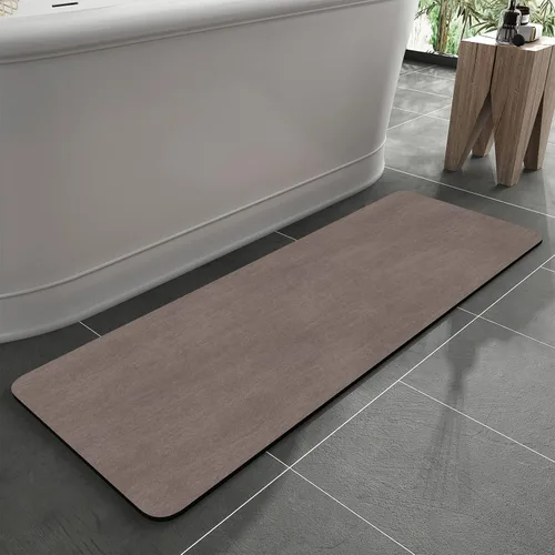 Vista 40 de MontVoo -Tapete de baño-Alfombras de baño delgadas antideslizantes para debajo de la puerta- Superficie de gamuza sintética absorbente, de secado
