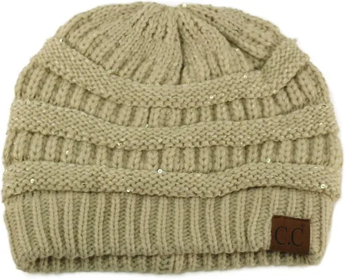 Vista 37 de CC Classic Winter Fall Trendy Chunky Stretchy Cable Knit Beanie Hat 2 tonos púrpura/azul marino