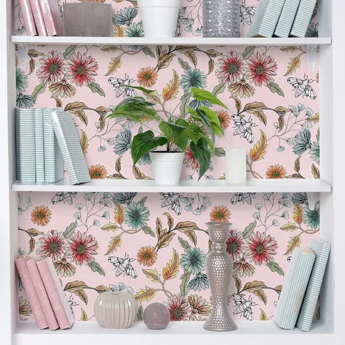 Vista 6 de VEELIKE Buzzing Bees Daisy - Papel tapiz floral de margaritas removible para dormitorio, habitación de niñas, guardería, 17.7 x 118 pulgadas, papel