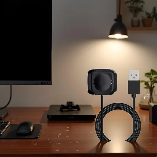 Vista 8 de Cargador de reloj inteligente negro Soporte de muelle estable adecuado para reloj HW18 Base de carga USB Estación de carga para múltiples