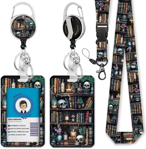 Vista 19 de Cordones negros para insignias de identificación, soporte retráctil para insignias de trabajo, cordón con soporte para tarjeta de crucero, llavero