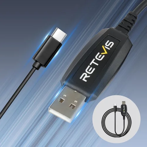 Vista 7 de Retevis RB48 Walkie Talkies Bundle con cable de programación, largo alcance
