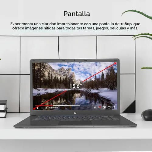 Vista 5 de 15.6" Full HD Intel 4GB RAM 64GB SSD Laptop con Windows 11 - Negro