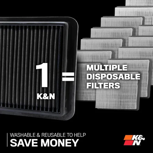 Vista 6 de K&N Filtro de Aire del Motor Diesel Dryflow de Rendimiento de por Vida: Aumenta la Potencia: Premium, Lavable: Compatible con 2011-2016