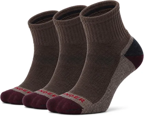 Vista 8 de WANDER Merino Wool Quarter Light Hiking Socks 3 Pairs Cushion Odor Control Dark Green* 3 Pairs