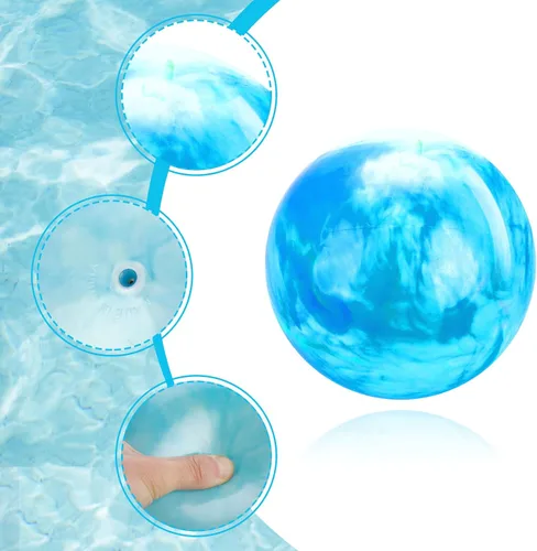Vista 7 de Grevosea Pelota inflable grande de 15 pulgadas, pelota de playa, bola animosa marmoleada, bolas de rebote de nube colorida para adultos, mascotas