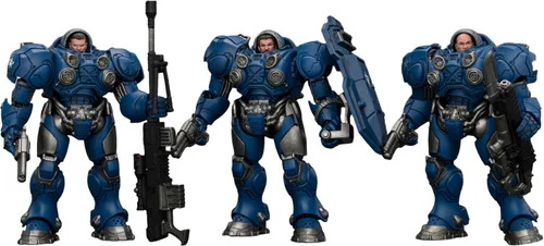 Vista 12 de JOYTOY Warhammer - Figuras de acción 40K 1/18 Dark Angels Intercessors, 4 unidades, modelo coleccionable para niños de 15 años o más, 4.8 pulgadas