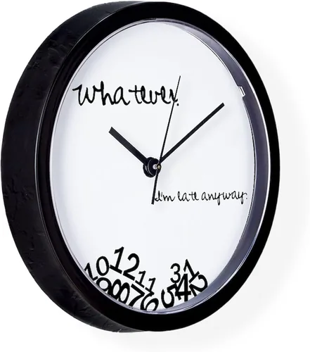 Vista 4 de CafePress Late Anyway - Reloj de pared de 10 pulgadas para sala de estar, cocina u oficina