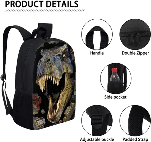 Vista 7 de HUGS IDEA Juego de 3 bolsas escolares con aislamiento térmico para el almuerzo, estuche para lápices