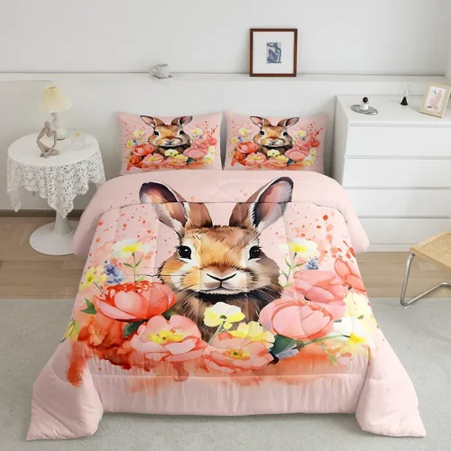 Vista 24 de Feelyou Juego de ropa de cama con diseño de arco iris, juego de edredón para niños, niñas, decoración de notas musicales, edredón de microfibra
