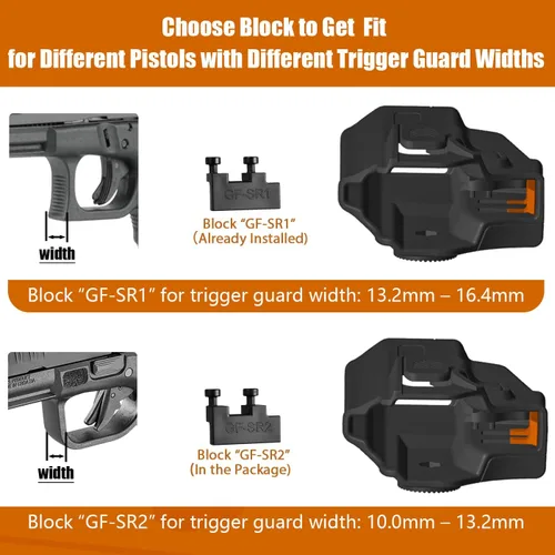 Vista 6 de Funda universal OWB para pistolas compactas y subcompactas, compatible con Glock 19/26/43/43X/43X MOS, FN Reflex, Hellcat pro, Taurus G2C, PSA