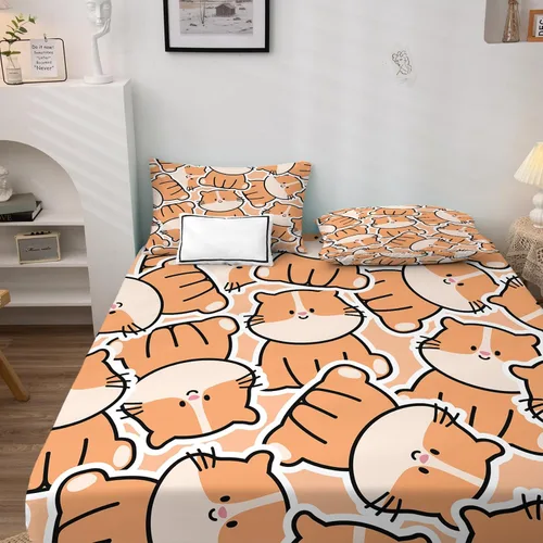 Vista 3 de Sábanas de conejillo de indias tamaño individual – Sábanas de animales de dibujos animados para niños y niñas, juego de sábanas de animales Kawaii