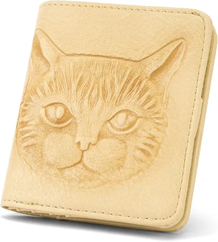 Vista 18 de Billetera para mujer, delgada y pequeña, billetera compacta con RFID, plegable, compacta, para mujer, cartera de cuero en relieve 3D con soporte