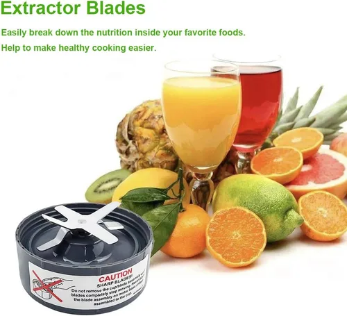 Vista 6 de 7 piezas de repuesto de cuchilla mezcladora extractor cruz cuchilla compatible con Nutribullet 600W y Pro 900W