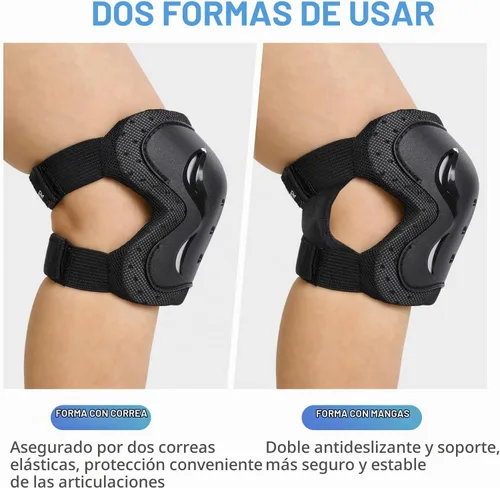 Vista 6 de Rodilleras para niños/jóvenes/adultos, coderas con protectores de muñeca, conjunto de equipo de protección de 6 piezas para patinaje sobre ruedas