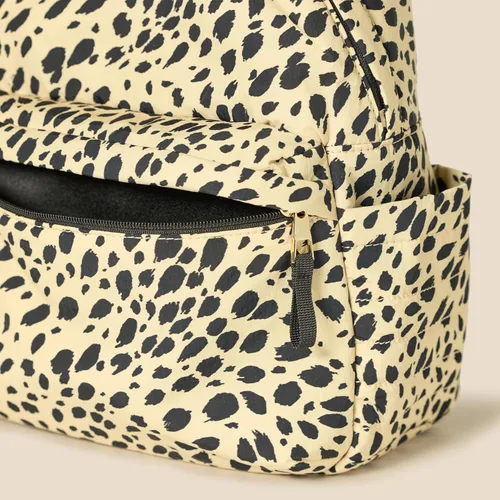Vista 3 de Tienda Essentials Mochila escolar unisex de nailon para niños, leopardo beige, talla única
