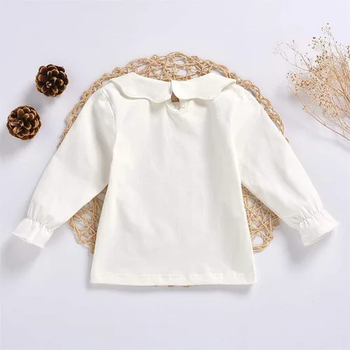 Vista 3 de MODNTOGA Camisa básica de manga larga para niños y niñas, 3 colores sólidos, cuello de muñeca