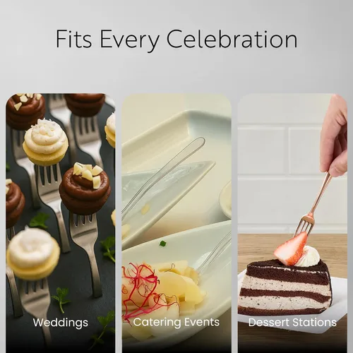Vista 6 de Restaurantware - Mini tenedor de 4 pulgadas, 100 tenedores pequeños desechables – resistente, par con hormigueros, postres o muestras, tenedores