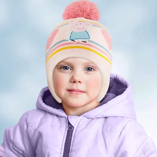 Vista 2 de Hasbro Sombrero de invierno, guantes para niños pequeños, gorro de bebé de Peppa Pig para niña