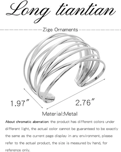 Vista 6 de Brazalete de oro para mujer, chapado en oro de 14 quilates, pulsera gruesa de moda para mujer, pulsera de oro rosa para adolescentes, pulsera