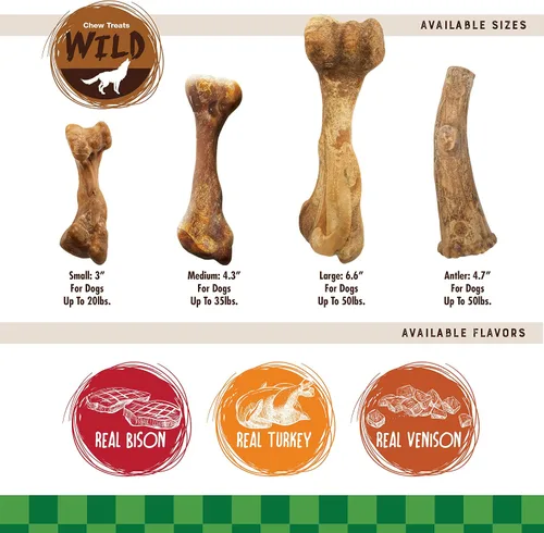 Vista 6 de Nylabone Healthy Edibles WILD - Golosinas naturales masticables para perros, sabor a bisonte, perros pequeños de hasta 20 libras, huesos masticables