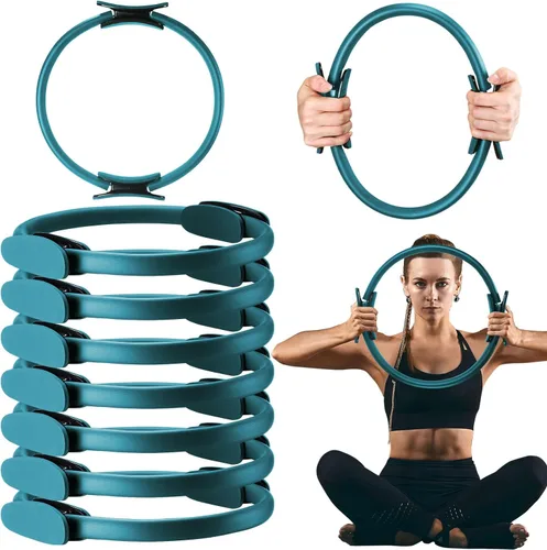 Vista 16 de Syhood Anillo de pilates de 11.81 pulgadas, anillo de yoga circular de pilates mágico, equipo de entrenamiento ligero y flexible para fitness