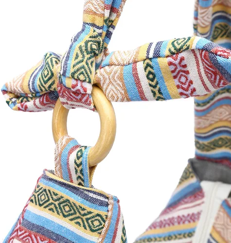 Vista 8 de Bolso cruzado hippie para mujer, bolso de mano bohemio de lona, estilo bohemio