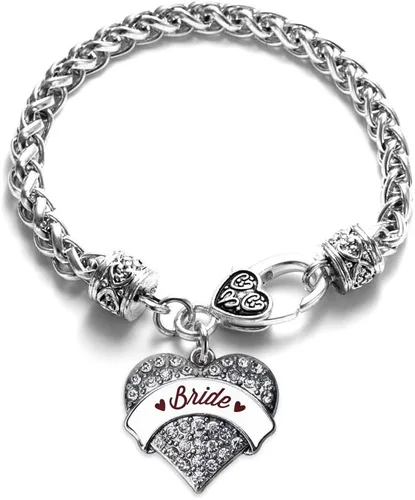 Vista 63 de Inspired Silver - Pulsera de plata con dije de corazón pavé con joyas de circonita cúbica
