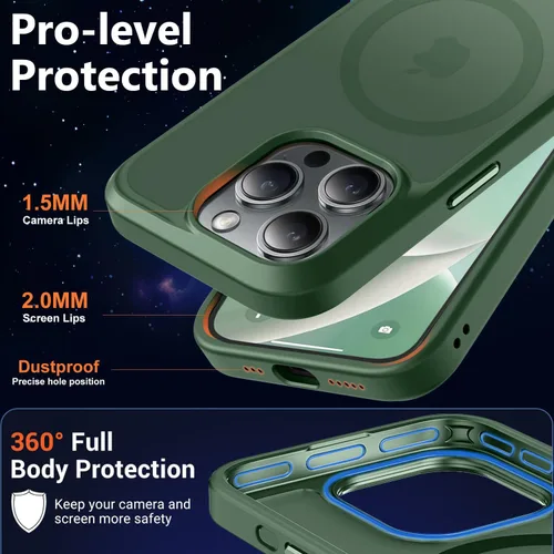 Vista 296 de MOCCA - Funda magnética resistente para iPhone XR de 6.1 pulgadas, compatible con MagSafe, funda con protección contra caídas de grado militar