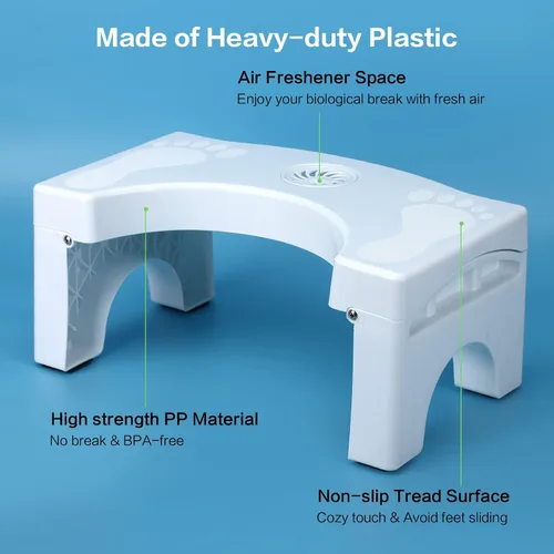Vista 8 de Taburete plegable para inodoro para adultos, taburete portátil resistente Blanco