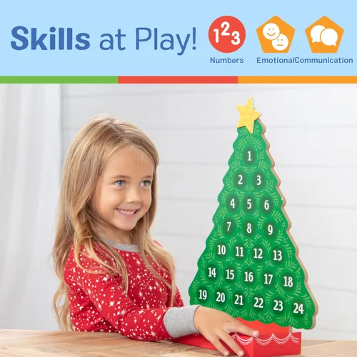 Vista 5 de De Melissa & Doug, calendario de madera con cuenta regresiva a la Navidad, Anaranjado