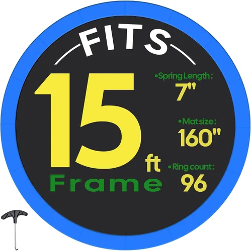 Vista 11 de AW Trampoline Mat & Pad Replacement Kit with 96V-Ring Fits 15 ft Trampoline Frame