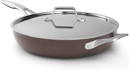 Vista 6 de Calphalon Premier - Sartén antiadherente de cerámica de 10 pulgadas, sartén de cerámica duradera para sellar, saltear, utensilios de cocina de larga