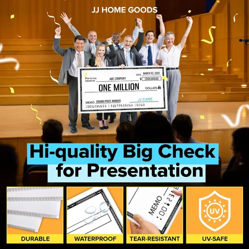 Vista 5 de Cuadros gigantes reutilizables [60 x 30 pulgadas] – Cheques grandes de borrado en seco para presentaciones, cheques de gran