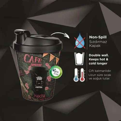 Vista 2 de Tribello Taza de café de viaje de plástico reutilizable sin fugas, a prueba de derrames, 13 onzas, paquete de 2