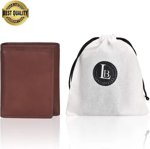 Vista 2 de Billetera delgada y compacta con solapa para niños y bolsillo para monedas, Café Oscuro, 3.3 4" x 3", Cartera triple