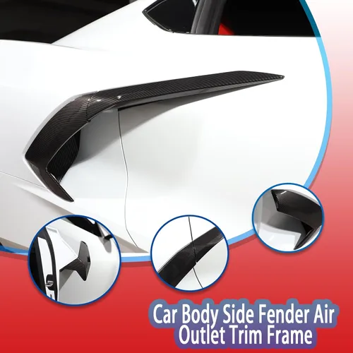 Vista 3 de Sekhyna Marco de ajuste de salida de aire para guardabarros lateral de carrocería de automóvil compatible con Chevrolet Corvette C8 Stingray