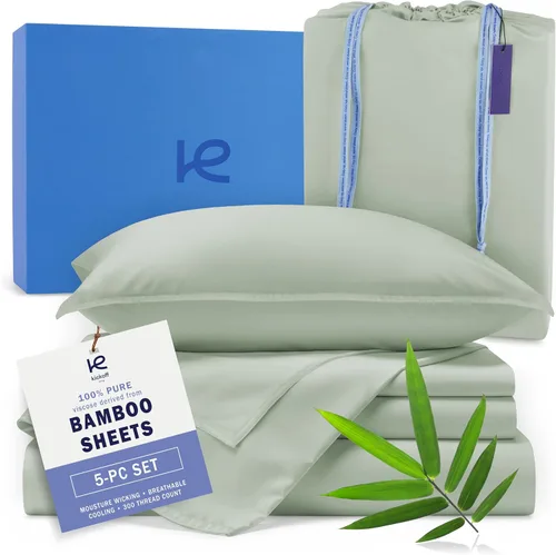 Vista 57 de Kickoff - Juego de sábanas de bambú de viscosa de tamaño individual, 3 piezas, 100% viscosa de bambú orgánico, juego de sábanas refrescantes