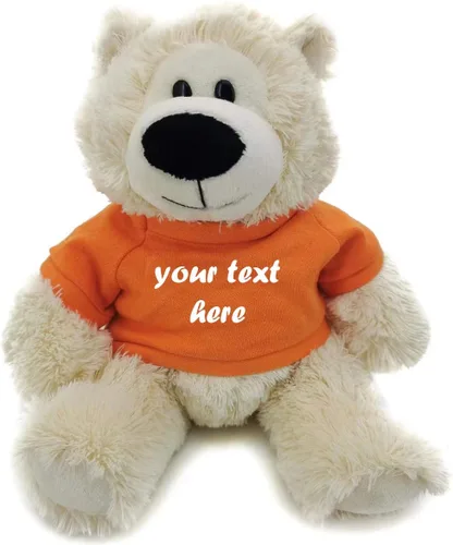 Vista 15 de Plushland Cream Sophie Bear 12.0 in, regalo personalizado para animales de peluche, texto personalizado en la camisa, gran regalo para el día