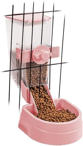 Vista 15 de Oncpcare Dispensador Automático de Alimentos para Conejos de 1L, Cuencos de Alimentos y Agua para Conejos, Comedero Pequeño para Mascotas con Tapa