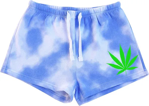 Vista 3 de Junior's Tiny Weed Leaf V360 Women Sweat Fleece Shorts Women