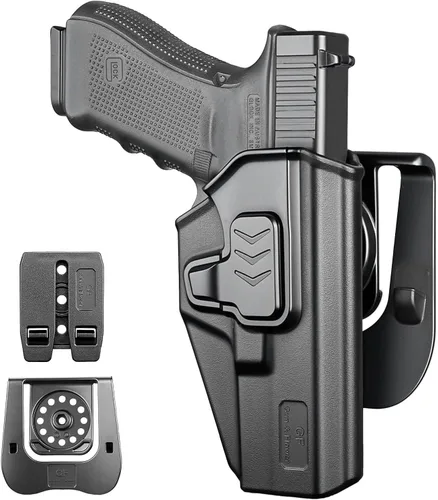Vista 8 de GUN & FLOWER Paddle OWB Holster for Glock 17/19, Taurus G2C/G3C, 1911 5" No Rail, with Molle Adapter, Index Finger Release, 360° Adjustable Paddle
