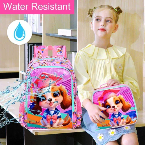 Vista 6 de AGSDON 3PCS Backpacks for Girls, 16" Elementary Kids Backpack Preschool School Bookbags and Lunch Box
