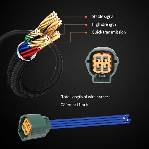 Vista 5 de HiSport Conector de 4 cables de 4 pines y 4 vías para sensor O2 compatible con Nissan Altima 2002-2007, Sentra 2002-2006, Frontier 2005-2019, Titan