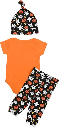 Vista 2 de Traje unisex de 2 piezas bordado Haunt It Layette para bebé, Haunt It