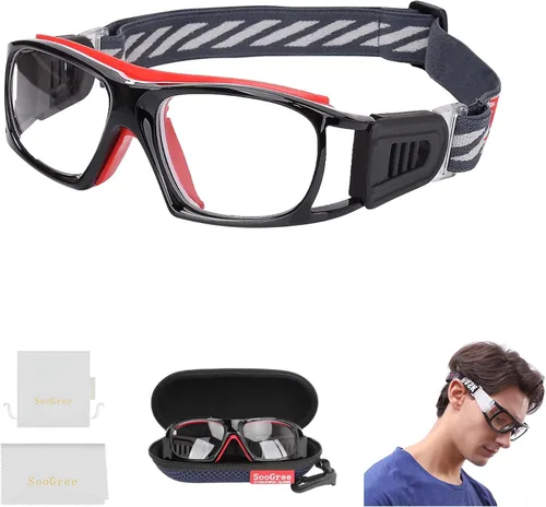 Vista 13 de SooGree Gafas deportivas para baloncesto, fútbol, fútbol, gafas protectoras de seguridad, gafas de raquetbol para adultos, lentes reemplazables